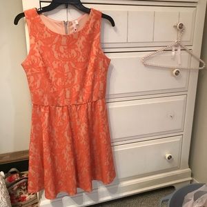 Coral lace dress
